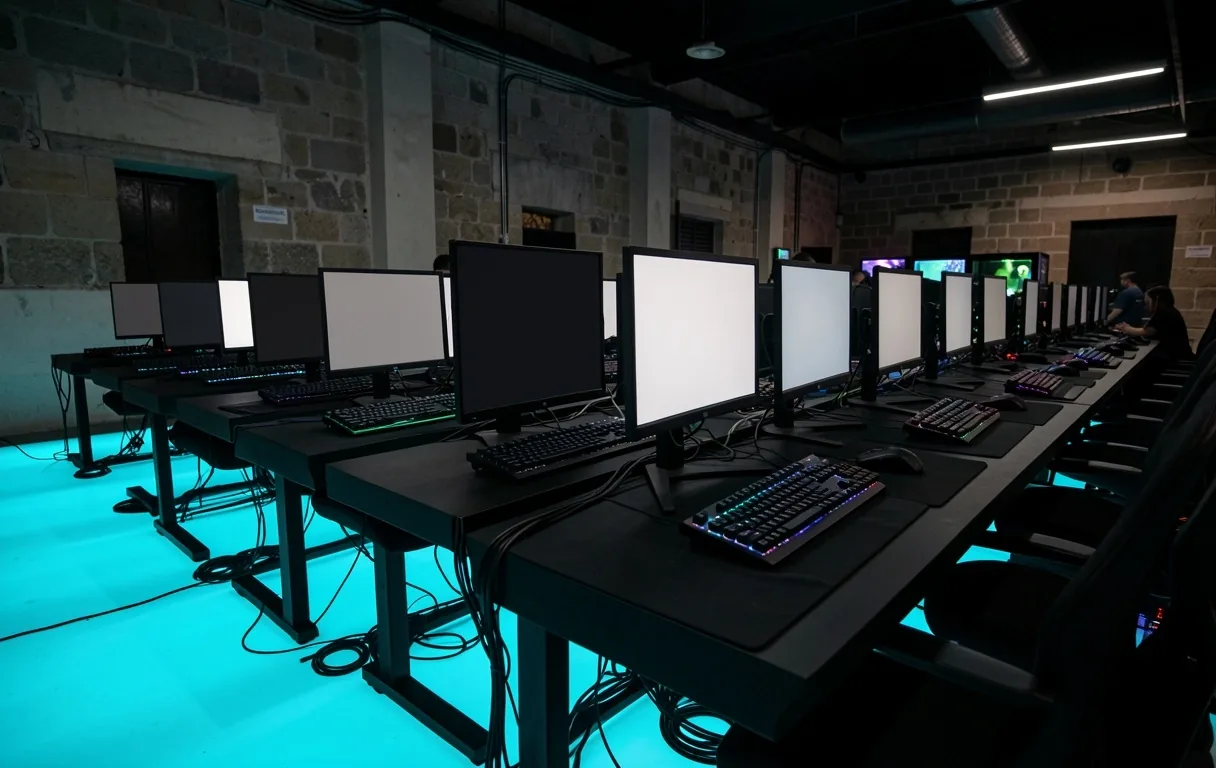 Estaciones de trabajo contiguas en el club Weravia