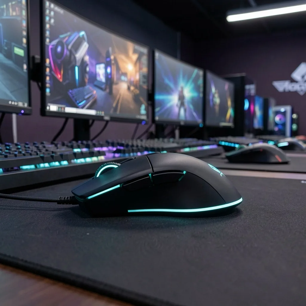 Mouse profesional ergonómico con iluminación de acento