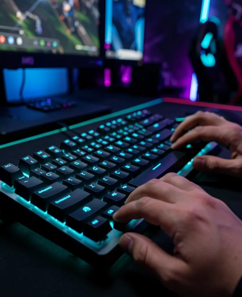 Teclado mecánico profesional en la arena de Weravia