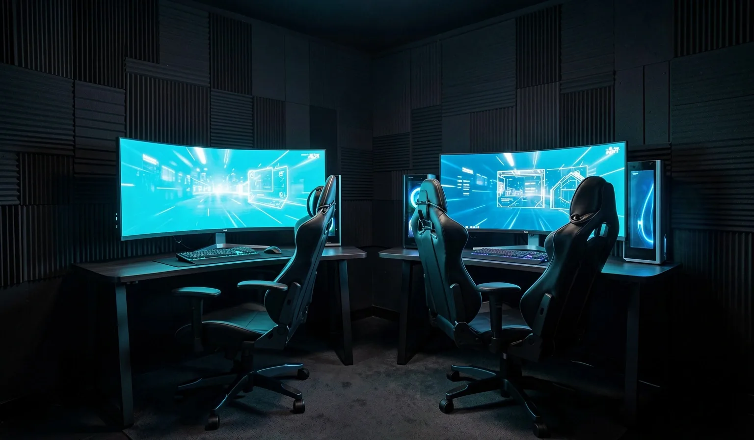 Sala VIP de Weravia Cyber Club con estaciones de alto rendimiento